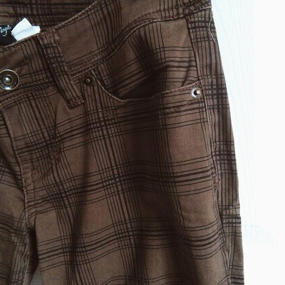 YMI city of angels Low rise Brown Plaid Pant - Picture 2 of 6